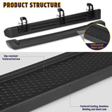 2018-2025 Jeep Wrangler JL 4 Door/4xe, 6 inch Running Boards & Side Steps Matte Black Nerf Bars (Not for JK Model)