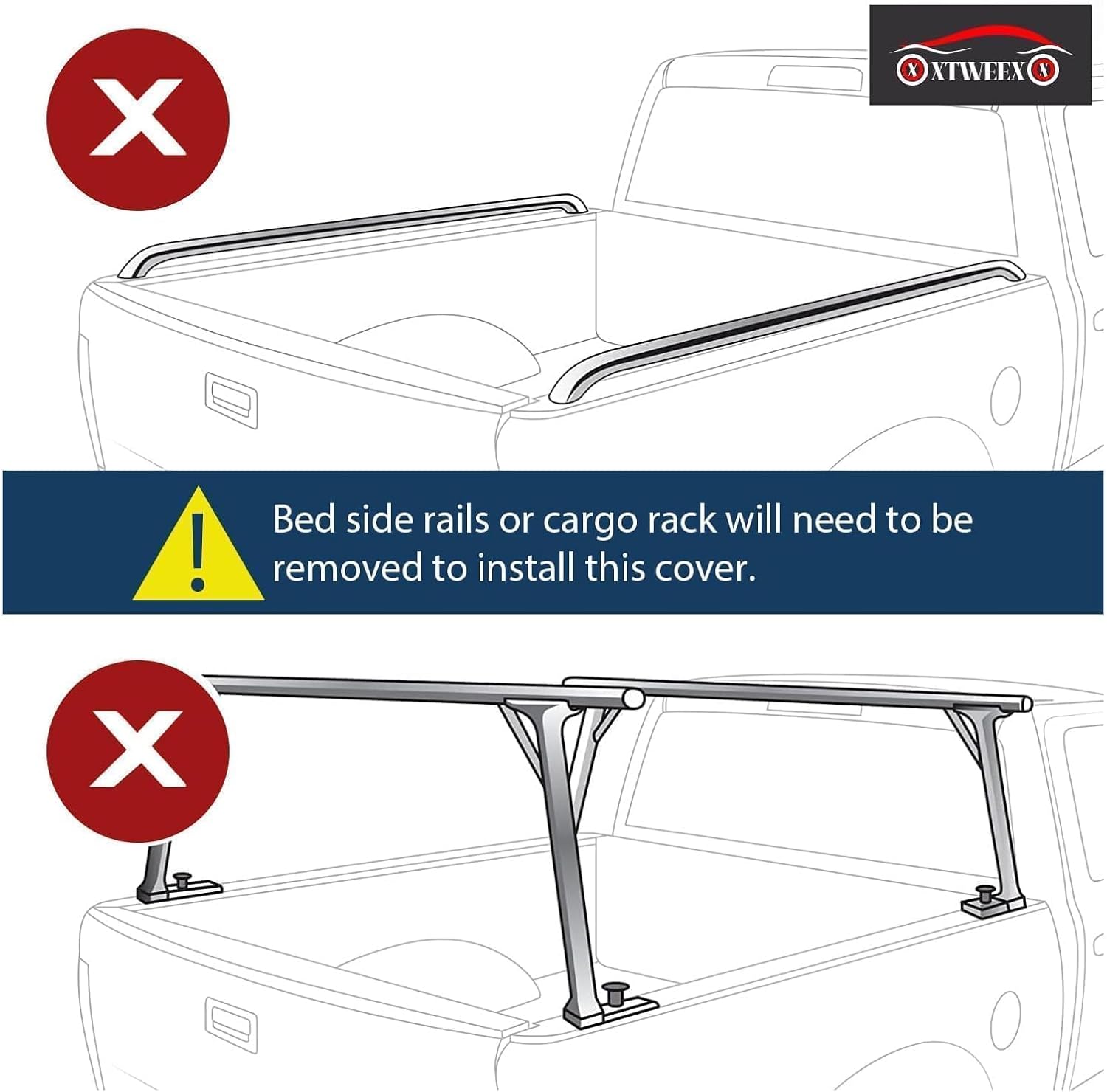 Soft Quad-fold Truck Bed Tonneau Cover Fits 6.5 FT for 1999-2019 Chevrolet Silverado GMC Sierra 2500 3500 HD Fleetside (Not for Stepside) Bed