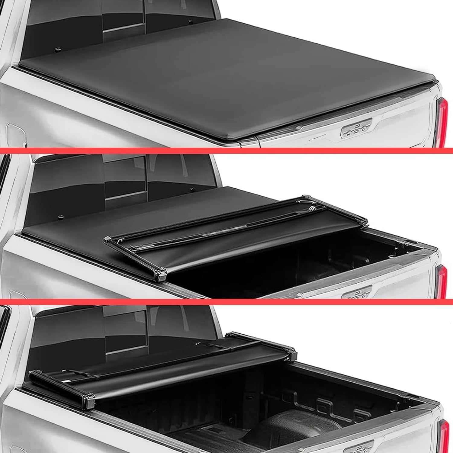 4.6 FT (54.4") Soft Folding Truck Bed Tonneau Cover For 2022-2025 Ford Maverick 4.5 FT Bed 093