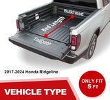 Hard Tri-fold Tonneau Cover Compatible for Honda Ridgeline 2017-2025 Fleetside (Not for Stepside) 5 FT Bed Fiberglass Reinforced Polymer