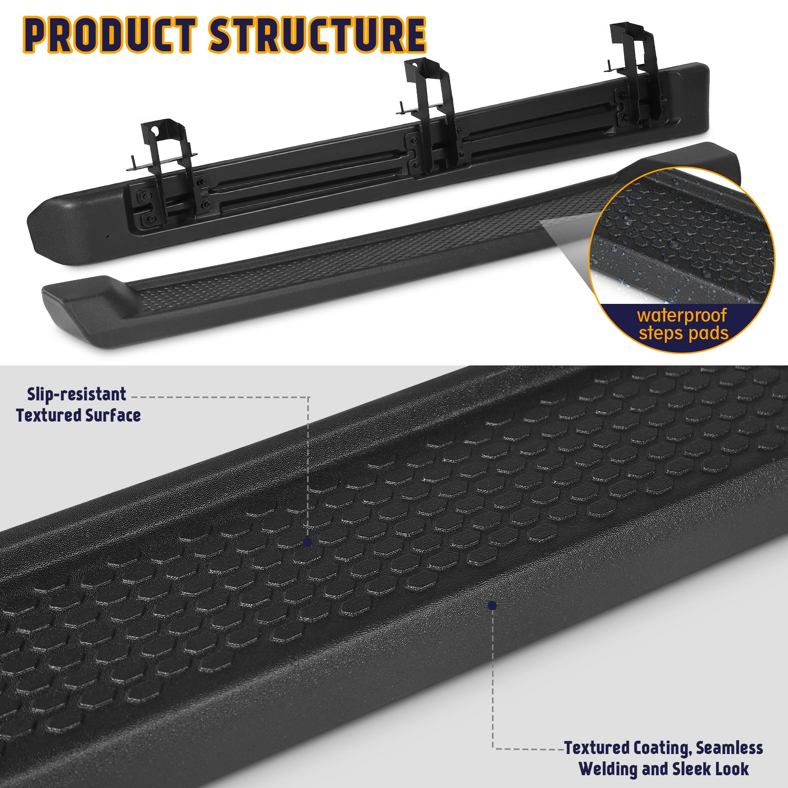 6 inch Running Boards & Side Steps Compatible with 2018-2025 Jeep Wrangler JL 4 Door, Jeep Wrangler 4xe, Matte Black Nerf Bars Step Bars(Not for JK Model)