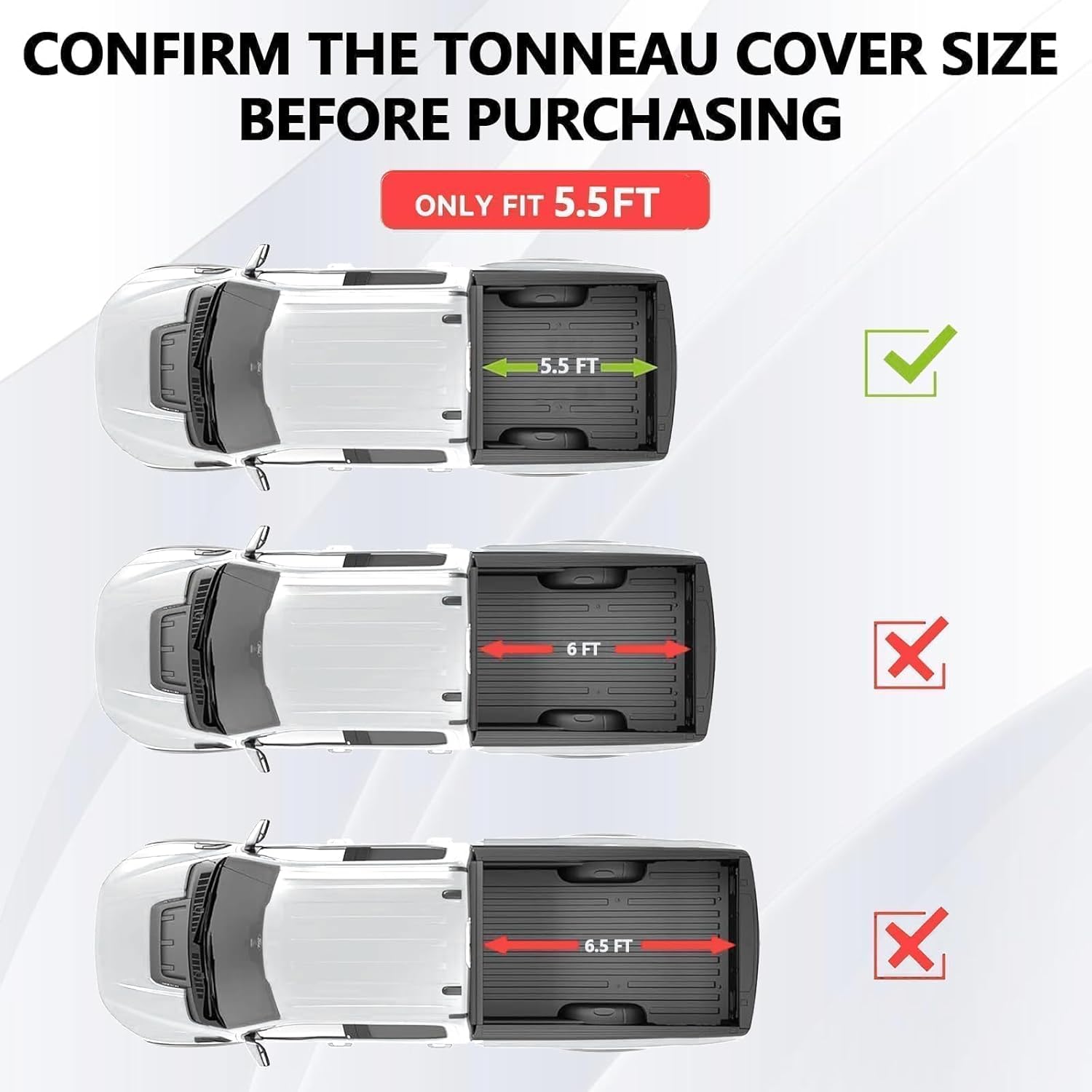 Hard Tri-fold Truck Bed Tonneau Cover For Toyota Tundra Fleetside 5.5 FT Bed (w/o Bed Storage Box) 055